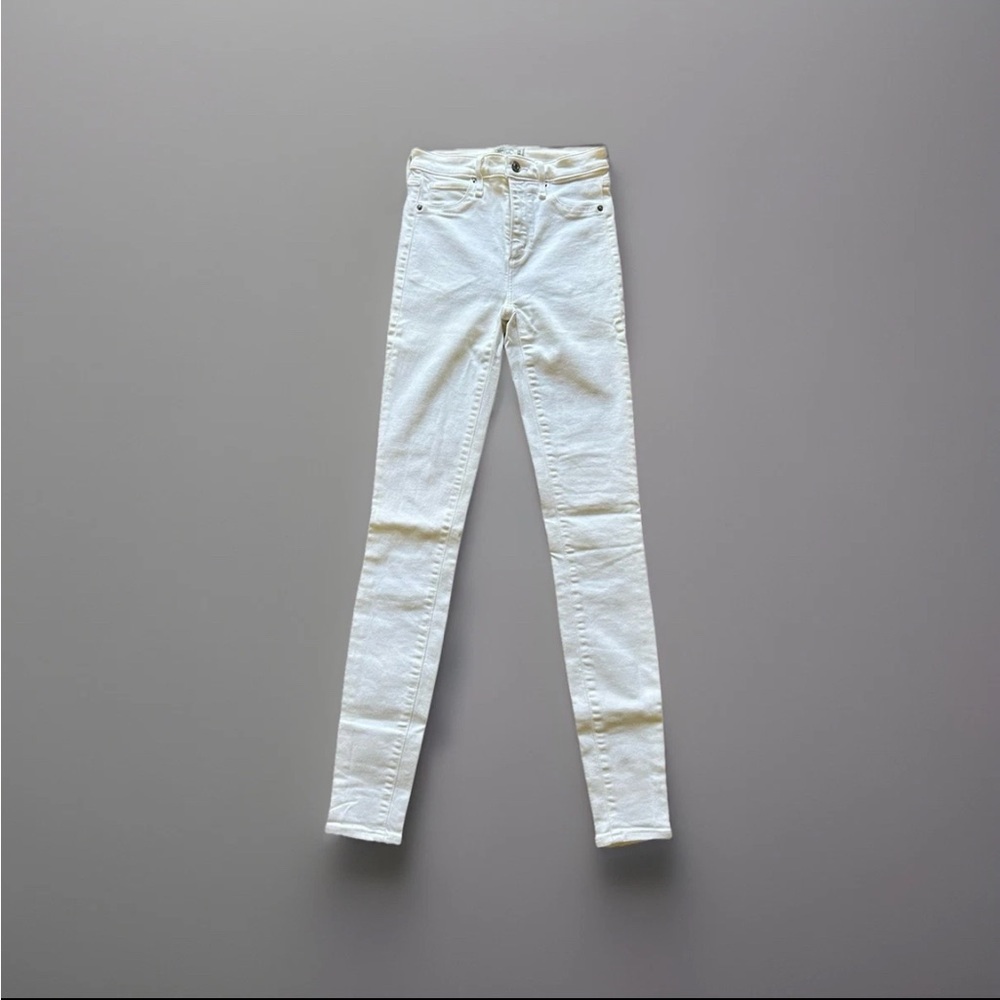 Abercrombie & Fitch Women’s White High Rise Super Skinny Size 24 Simone Jeans